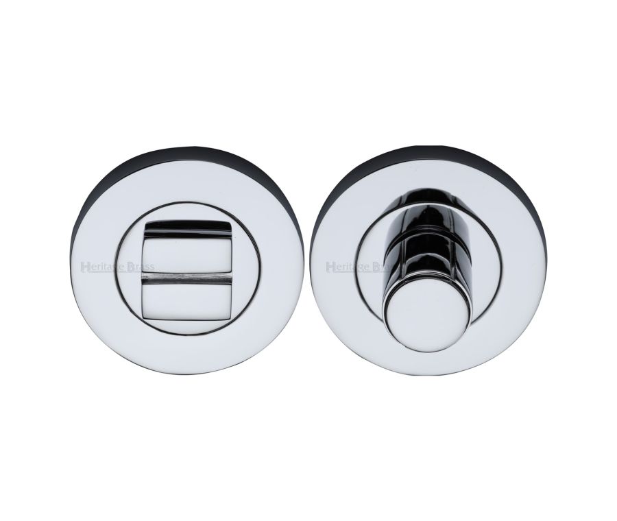 Polished Chrome Round Bathroom Turn & Release - RS2030
