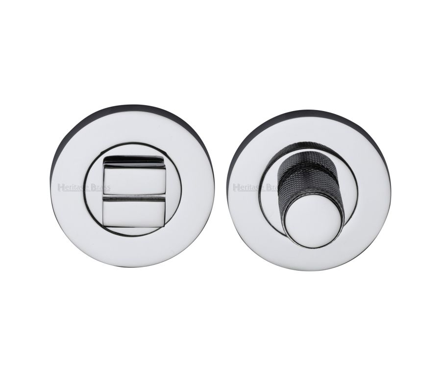 Polished Chrome Round Knurled Bathroom Turn & Release