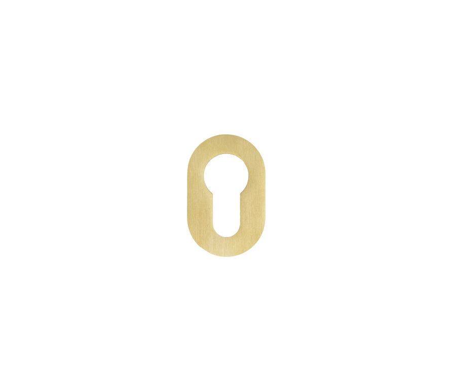 PVD Satin Brass Rosso Mini Euro Key Escutcheon - 50x32mm