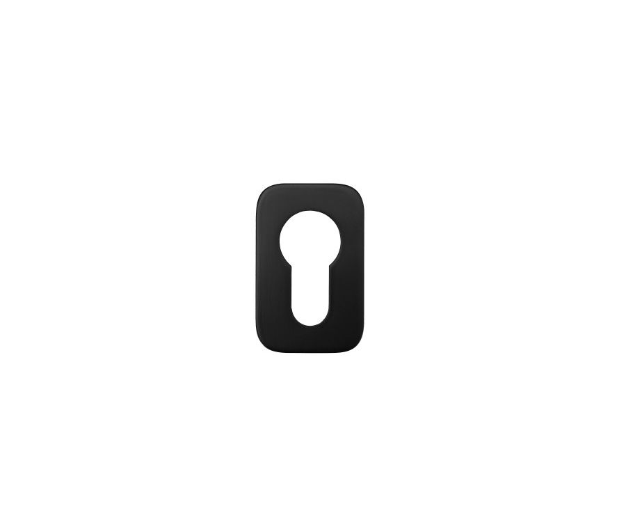 Powder Coat Black Rosso Mini Squircle Euro Escutcheon - 50x32mm