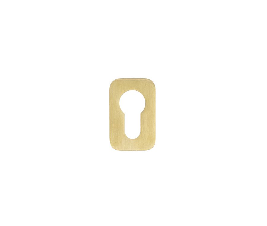 PVD Satin Brass Rosso Mini Squircle Euro Escutcheon - 50x32mm