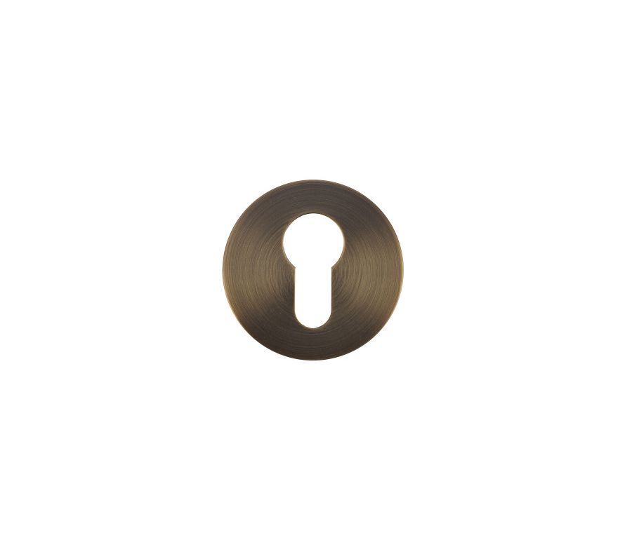 Antique Brass Rosso Slim Euro Escutcheon | RT001-SLIM-AB