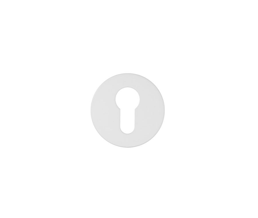 Matt White Rosso Slim Euro Escutcheon | RT001-SLIM-PCW