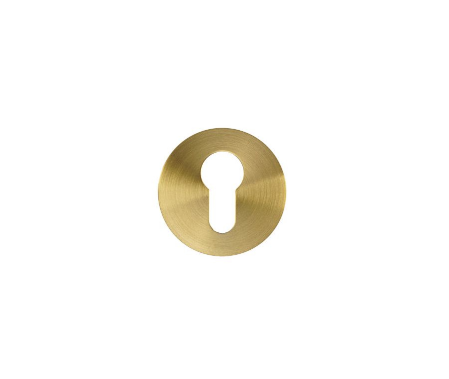 Satin Brass PVD Rosso Slim Euro Escutcheon | RT001-SLIM-PVDSB