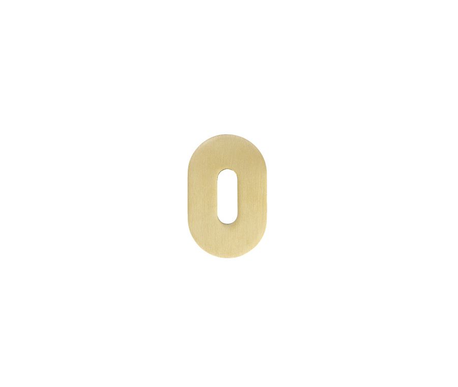 PVD Satin Brass Rosso Mini Standard Key Escutcheon - 50x32mm