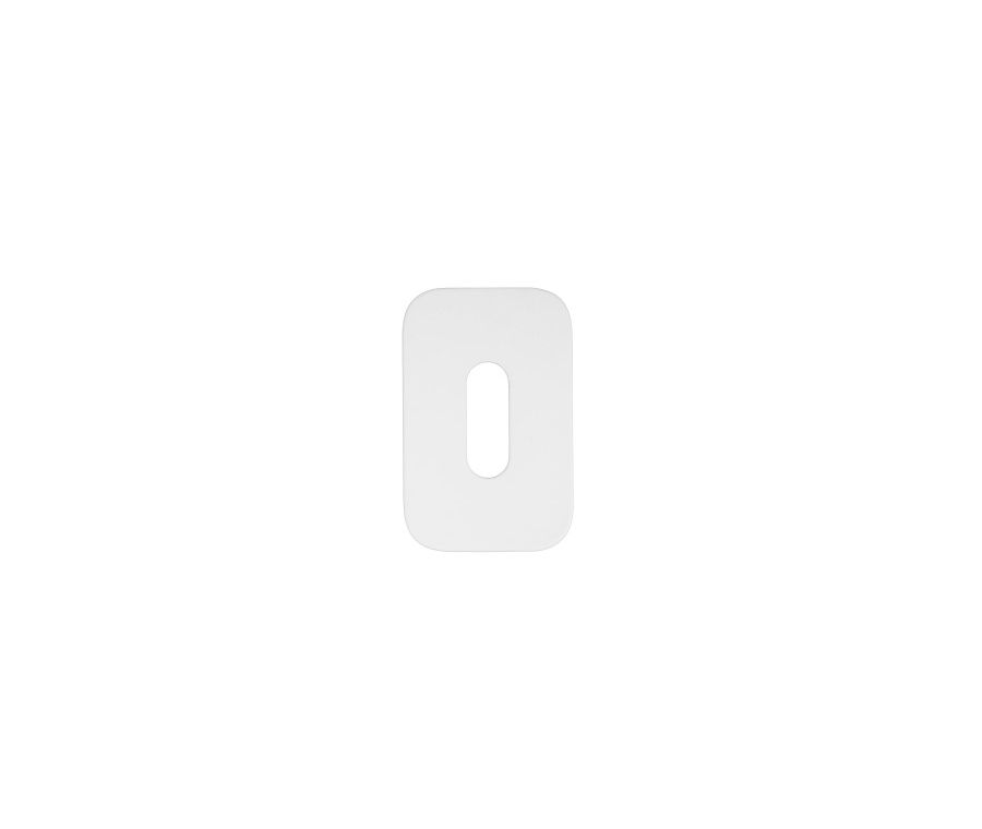 Powder Coat White Rosso Mini Squircle Standard Key Escutcheon - 50x32mm