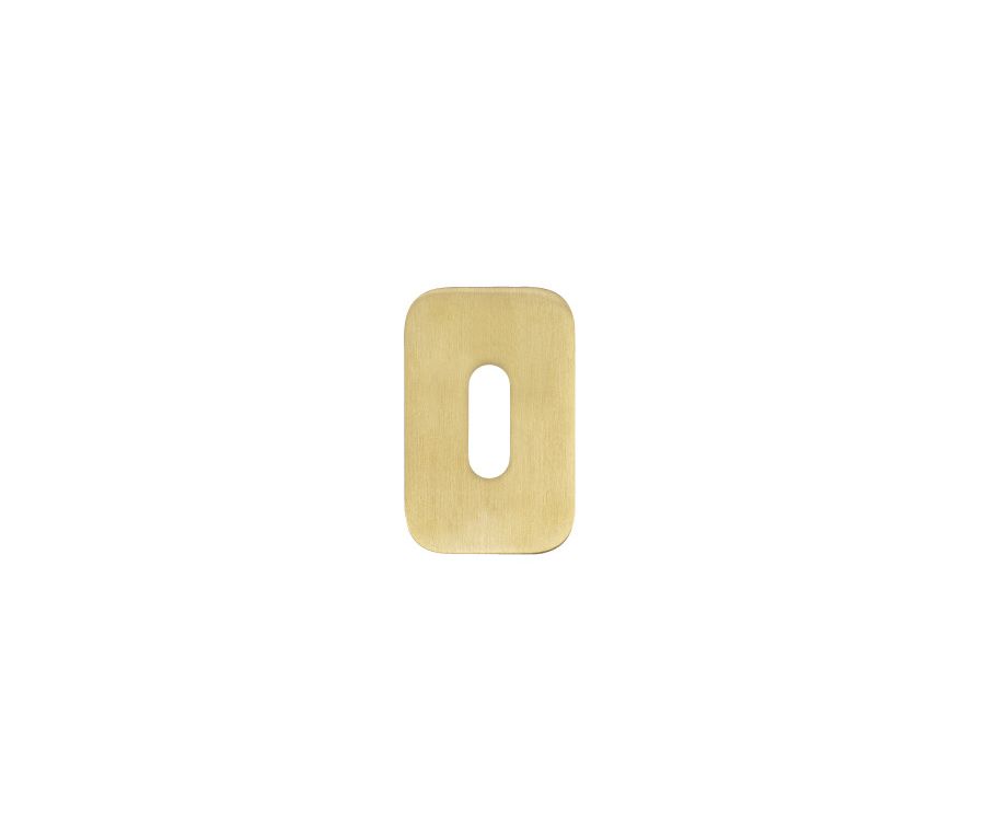 PVD Satin Brass Rosso Mini Squircle Standard Key Escutcheon - 50x32mm