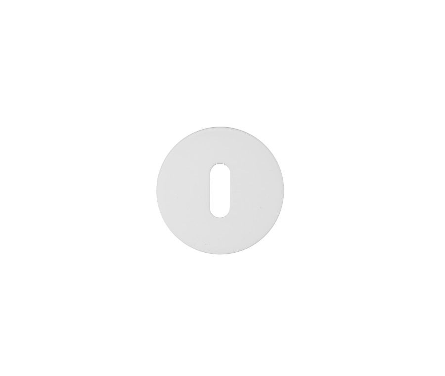 Matt White Rosso Slim Standard Key Escutcheon | RT002-SLIM-PCW