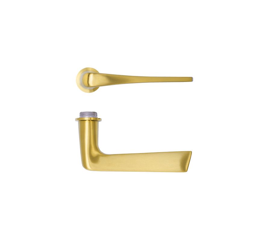 PVD Satin Brass Como Lever on 32mm Round Mini Rose | RT020-MINI-PVDSB