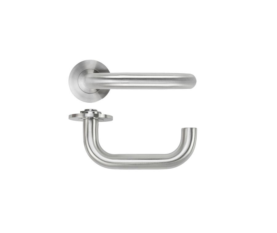 Satin Stainless Steel Maggiore Lever on 4mm Round Slim Rose | RT030-SLIM-SSS