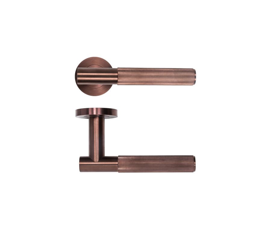 Set PVD Bronze Idro Lined Lever on Round Rose | RT070PVDBZ