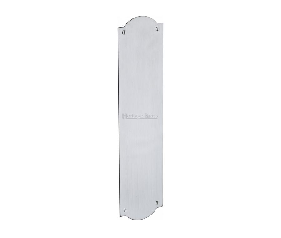 Heritage Brass Satin Chrome Shaped Fingerplate 305mm