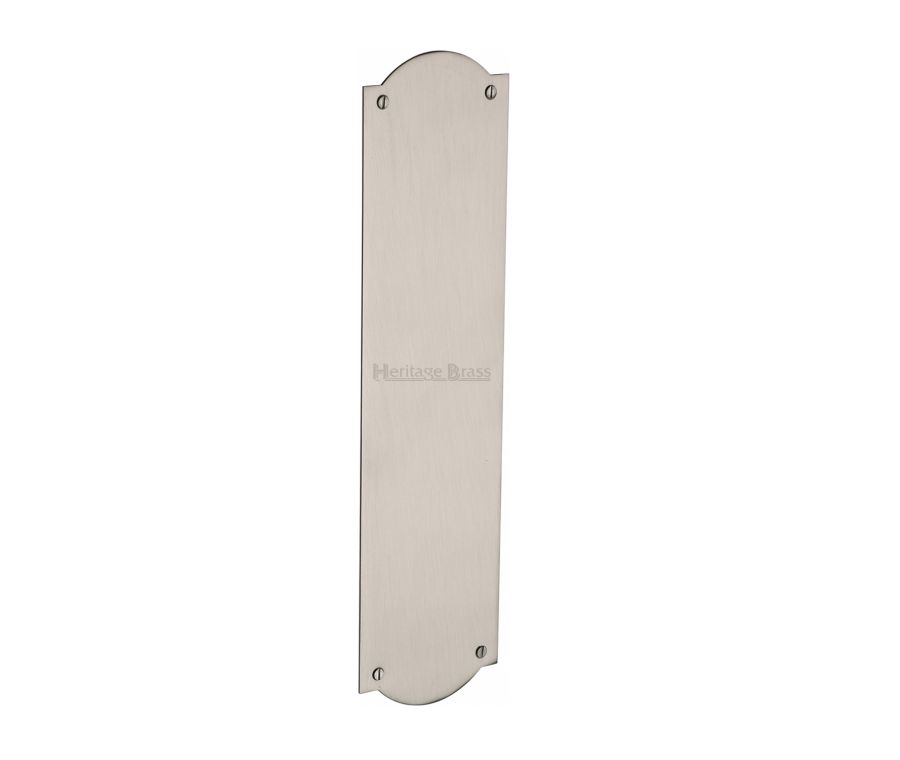 Heritage Brass Satin Nickel Shaped Fingerplate 305mm