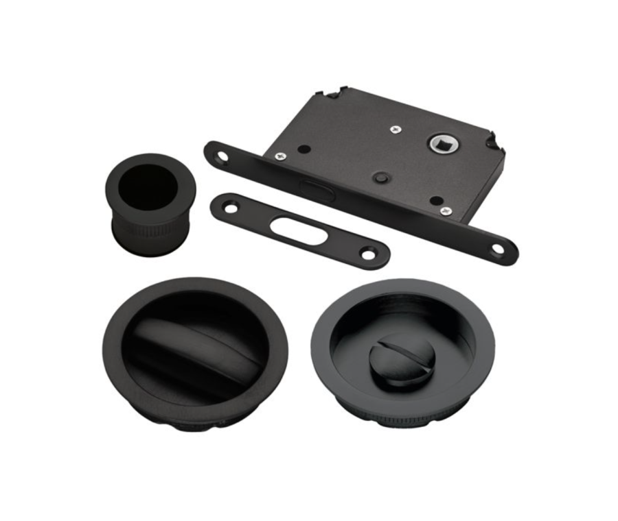 Manital Matt Black Sliding Door Locking Kit | ART55BMB