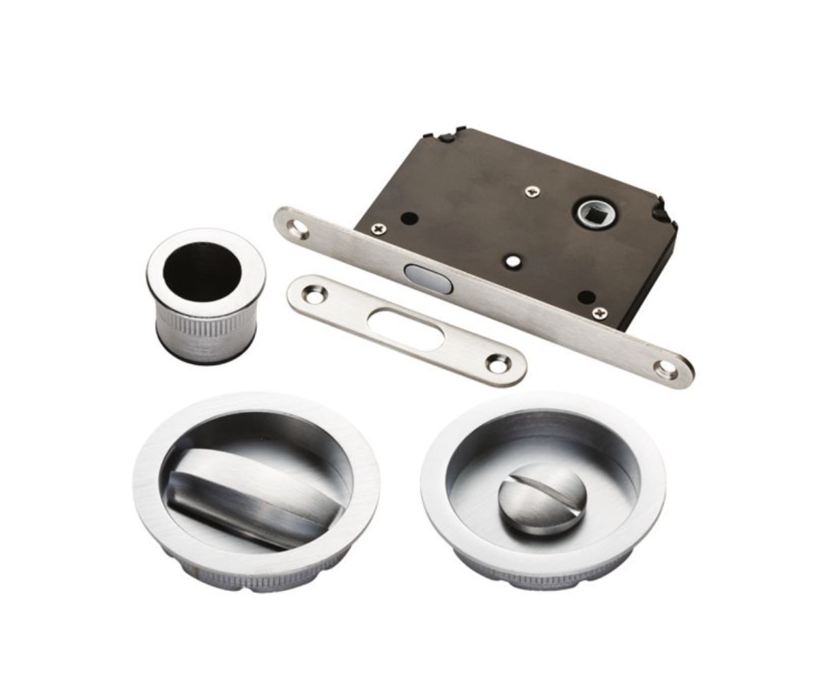 Manital Satin Chrome Sliding Door Locking Kit | ART55BSC