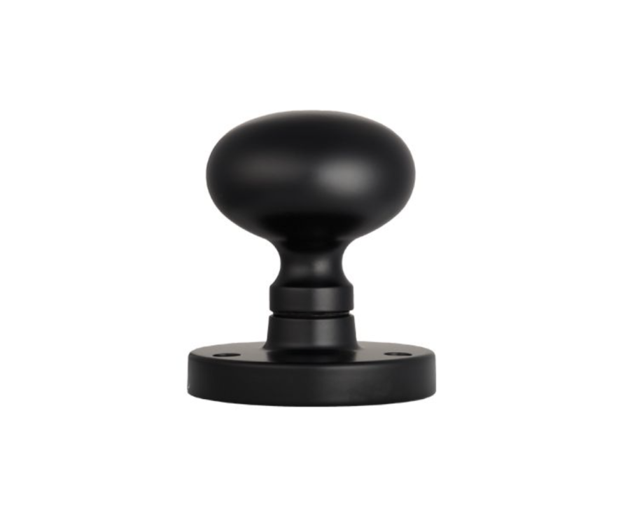 Set Manital Matt Black Victorian Mushroom Mortice Knob | M35MB