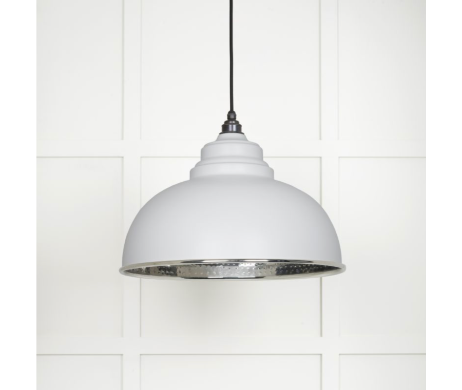 From the Anvil Hammered Nickel Harborne Pendant in Flock | 45472F