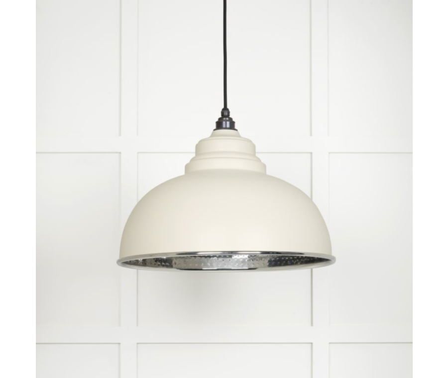 From the Anvil Hammered Nickel Harborne Pendant in Teasel | 45472TE