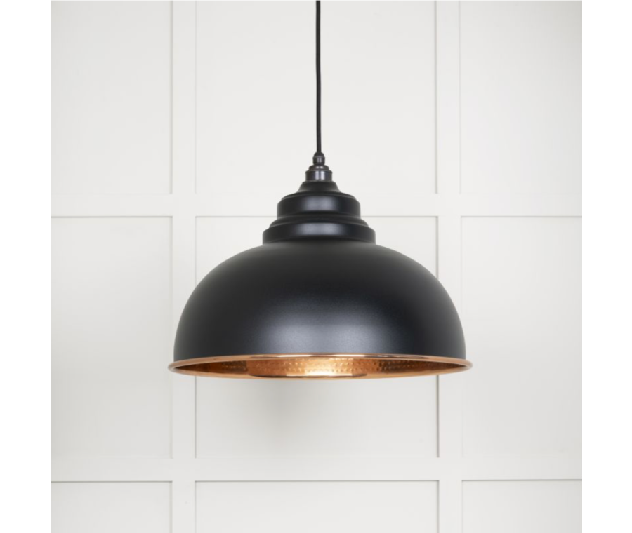 From the Anvil Hammered Copper Harborne Pendant in Elan Black | 49501EB