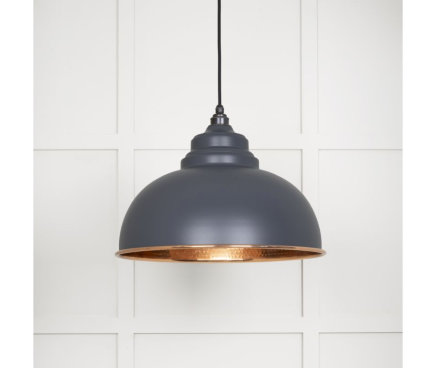 From the Anvil Hammered Copper Harborne Pendant in Slate | 49501SL