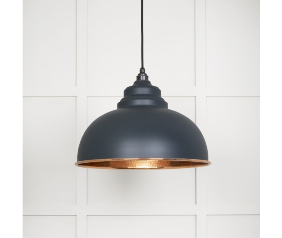 From the Anvil Hammered Copper Harborne Pendant in Soot | 49501SO