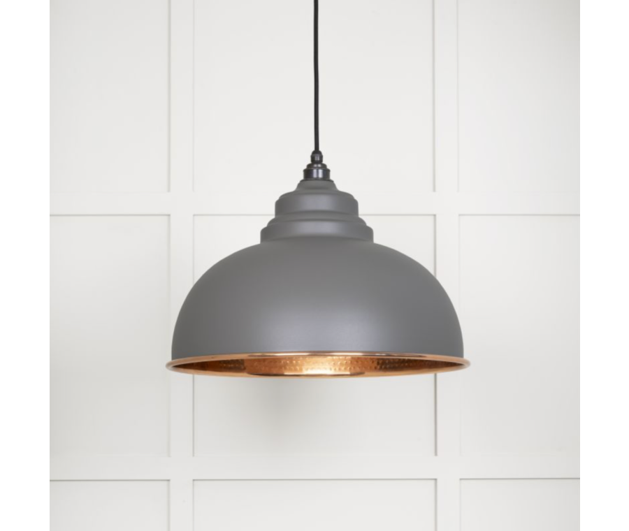From the Anvil Hammered Copper Harborne Pendant in Bluff | 49501BL