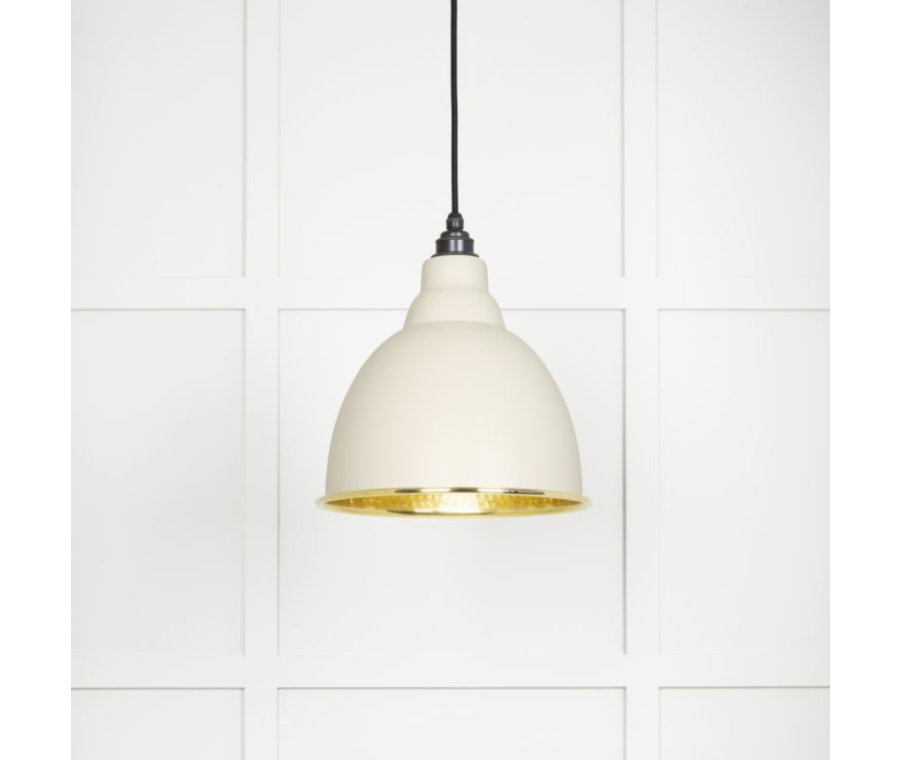 From the Anvil Hammered Brass Brindley Pendant in Teasel | 49517TE
