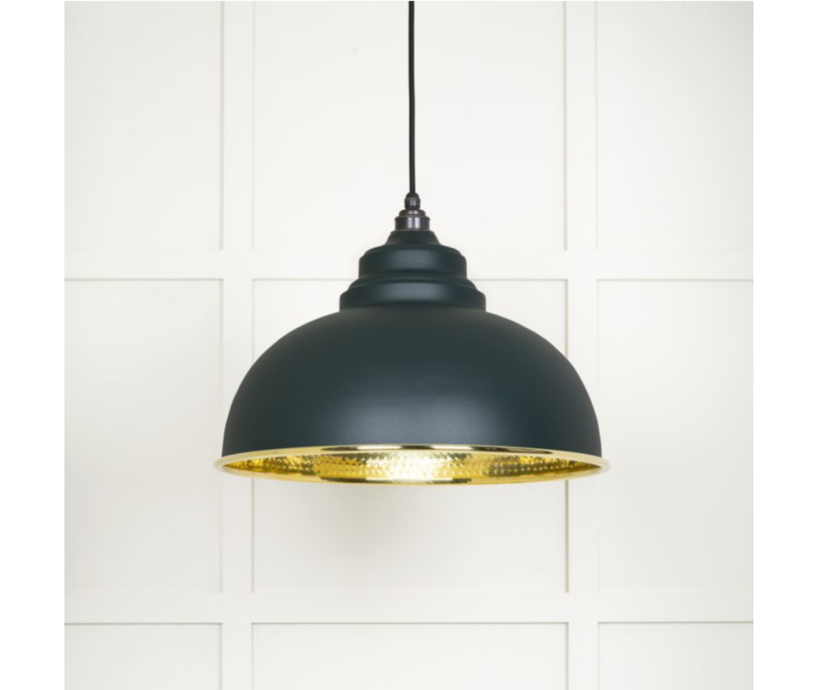 From the Anvil Hammered Brass Harborne Pendant in Dingle | 49521DI