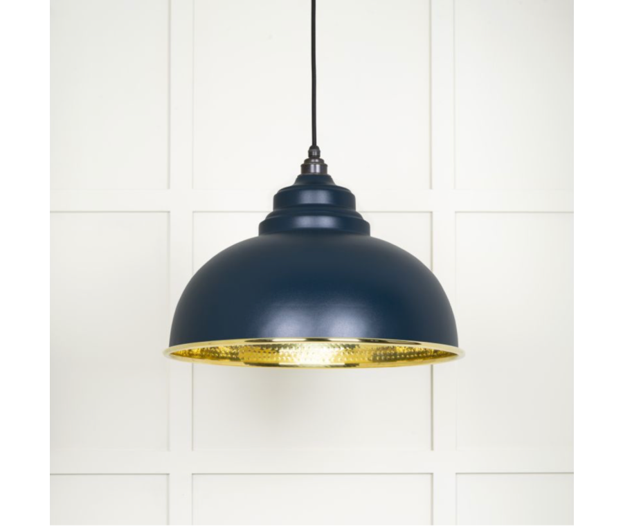 From the Anvil Hammered Brass Harborne Pendant in Dusk | 49521DU