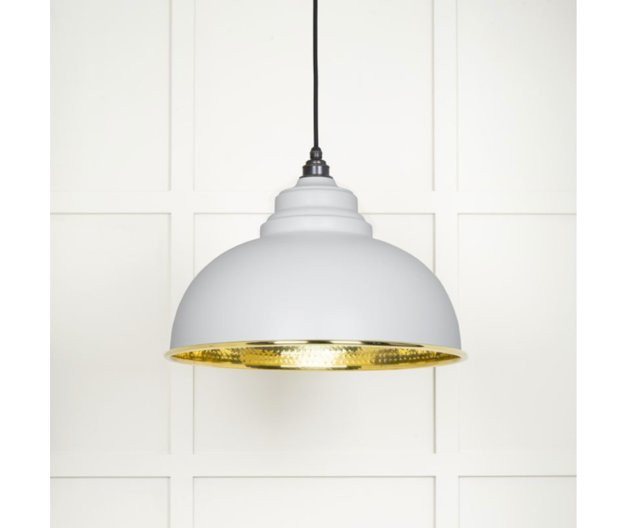 From the Anvil Hammered Brass Harborne Pendant in Flock | 49521F