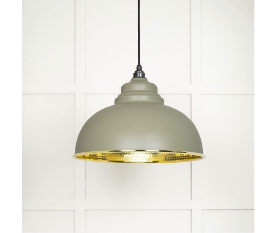 From the Anvil Hammered Brass Harborne Pendant in Tump | 49521TU