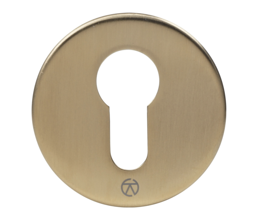 PVD Satin Brass Marine 316 Round Euro Escutcheon | KM055 PSB