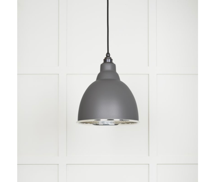 From the Anvil Hammered Nickel Brindley Pendant in Bluff | 49511BL