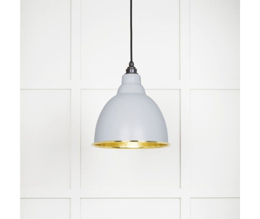 From the Anvil  Hammered Brass Brindley Pendant in Birch | 49517BI