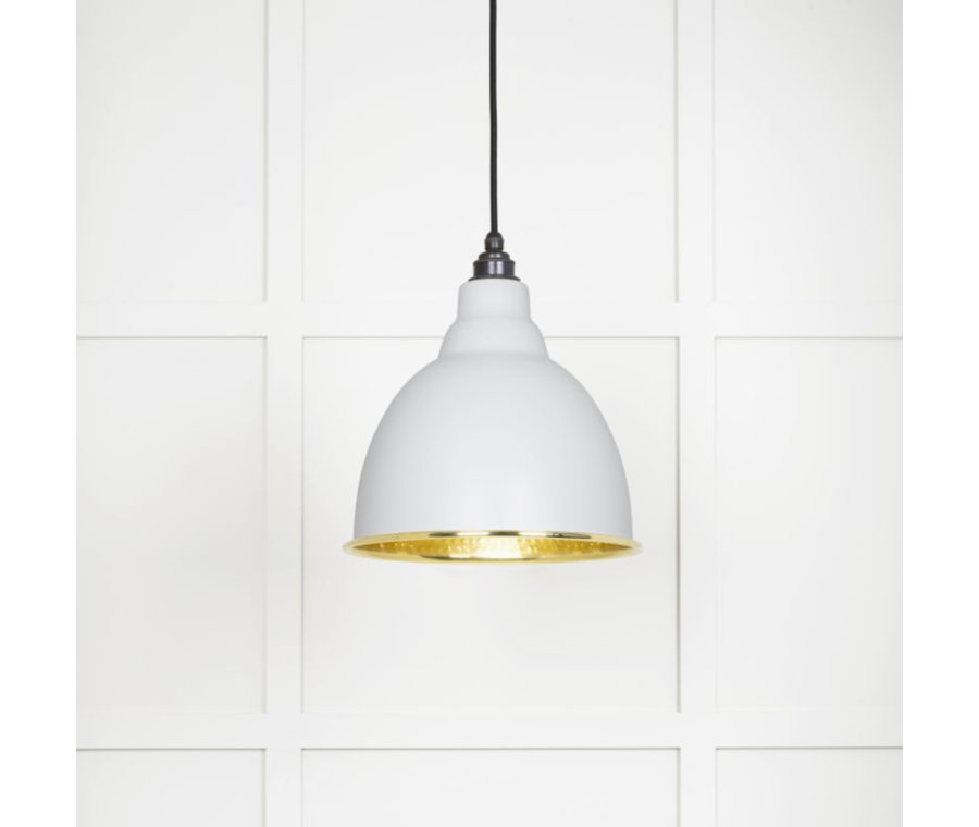 From the Anvil  Hammered Brass Brindley Pendant in Flock | 49517F