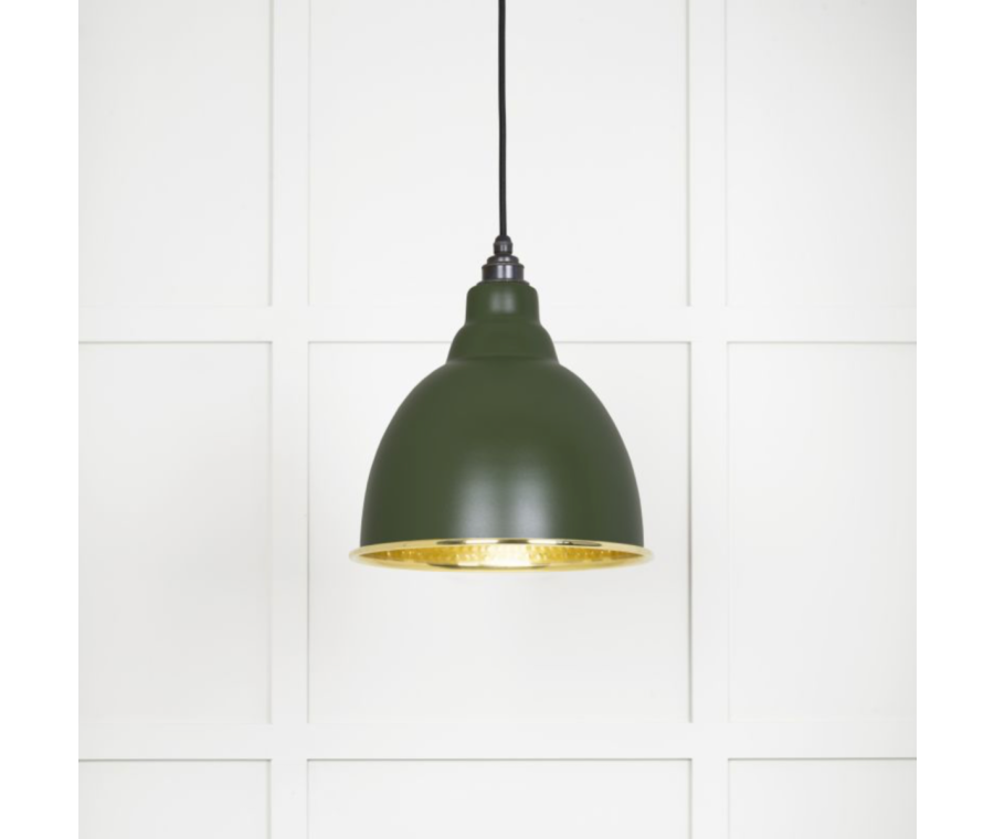 From the Anvil  Hammered Brass Brindley Pendant in Heath | 49517H