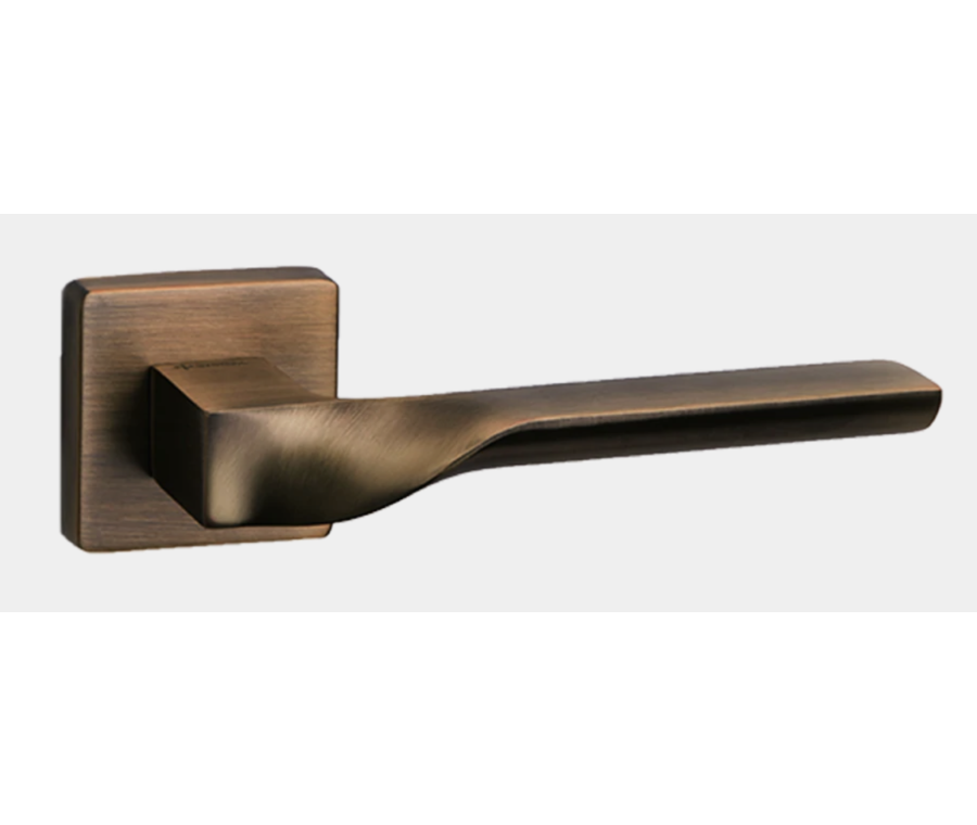 Set Orno Matt Antique Bronze Spinal Lever on rose | SP010SQMAB