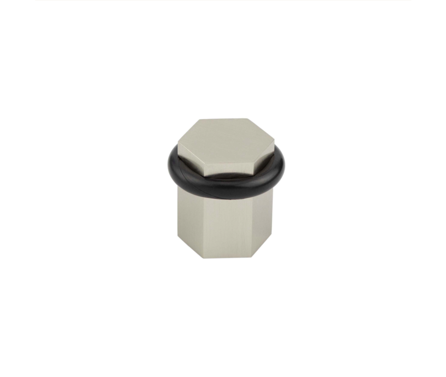 Burlington Satin Nickel Hexagonal Floor Mounted Door Stop | BUR965SN