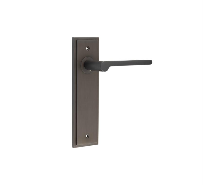Set Burlington Dark Bronze Fitzrovia Lever on Latch Plate  | BUR15-450DB