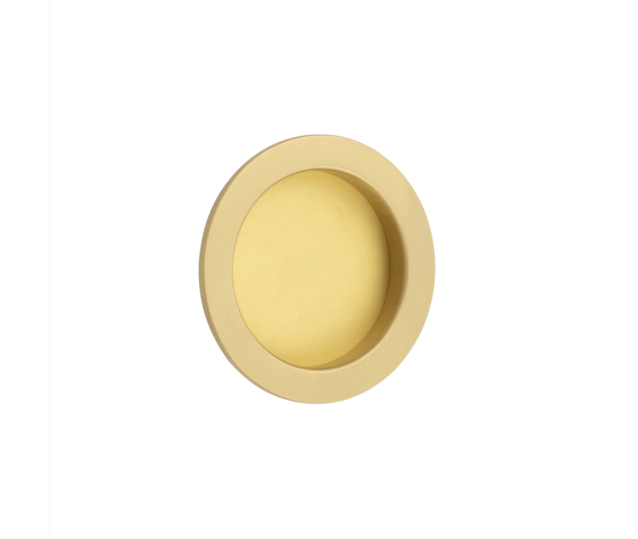 Burlington 75x12mm Satin Brass Round Concealed Flush Handle | BUR215SB