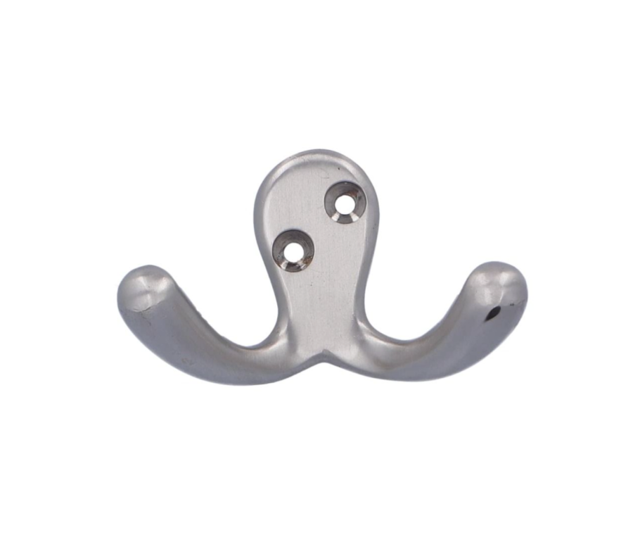 Alexander & Wilks Satin Nickel Victorian Double Robe Hook | AW773SN