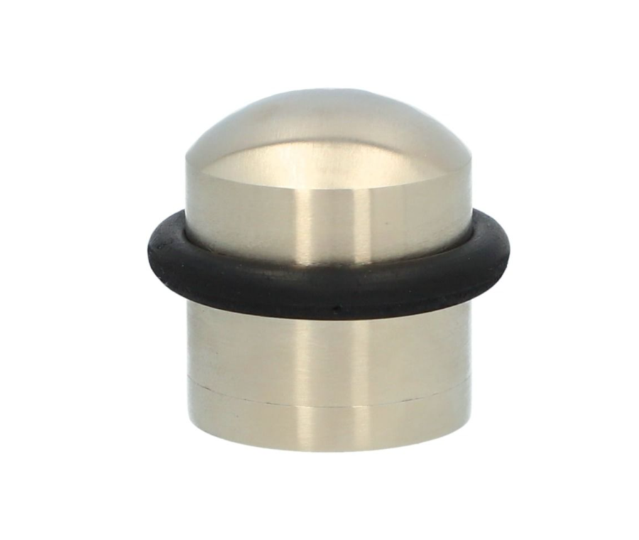 Alexander and Wilks Satin Nickel Dome Top Floor Mounted Door Stop | AW638SN