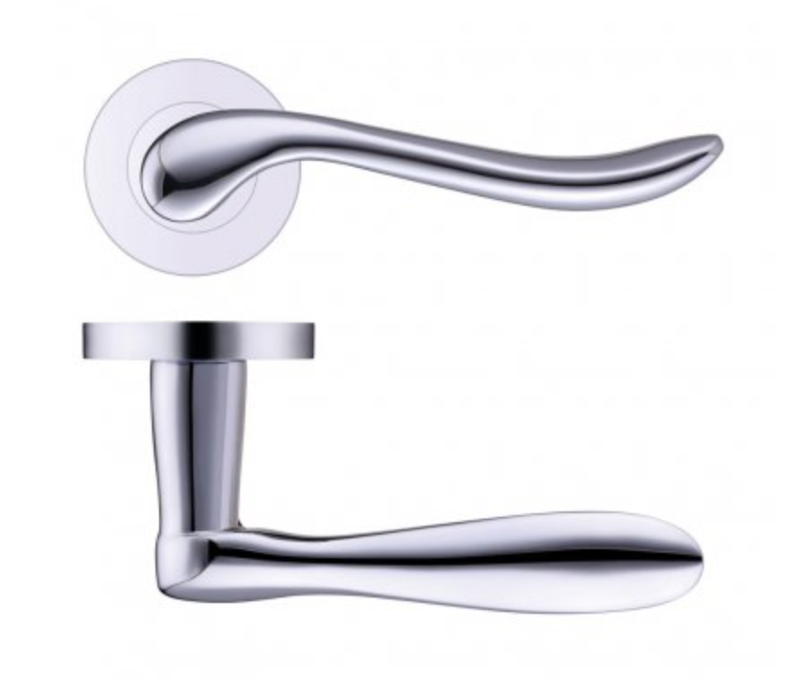 Zoo Polished Chrome Lincoln Lever on Round Rose | ZPZ240CP