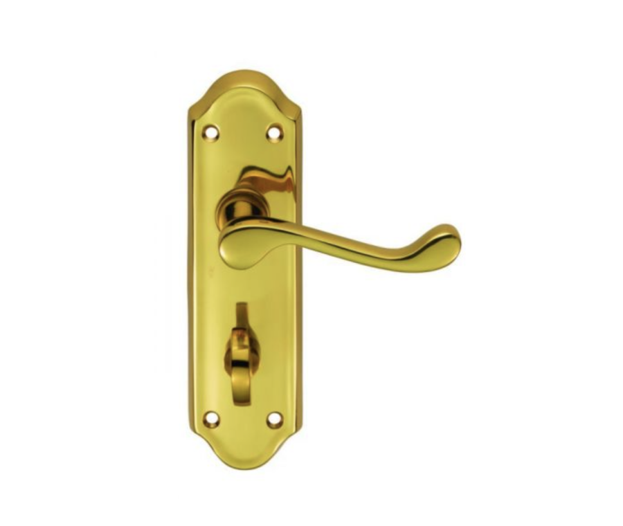 Carlisle Brass Polished Brass Ashtead Lever On Bathroom Backplate | DL18WC