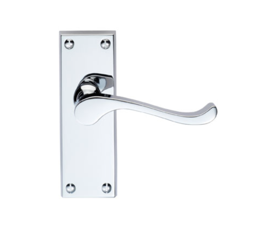 Carlisle Brass Polished Chrome Victorian Scroll Lever On Latch Backplate | DL55CP