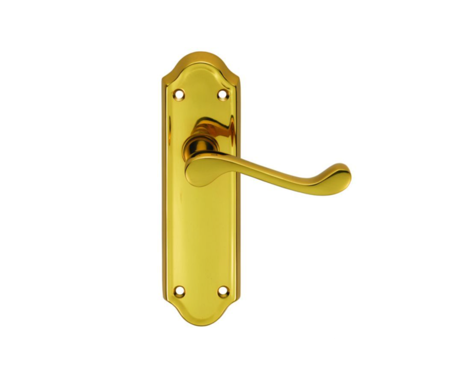 Carlisle Brass Polished Brass Ashtead Lever On Latch Backplate | DL18
