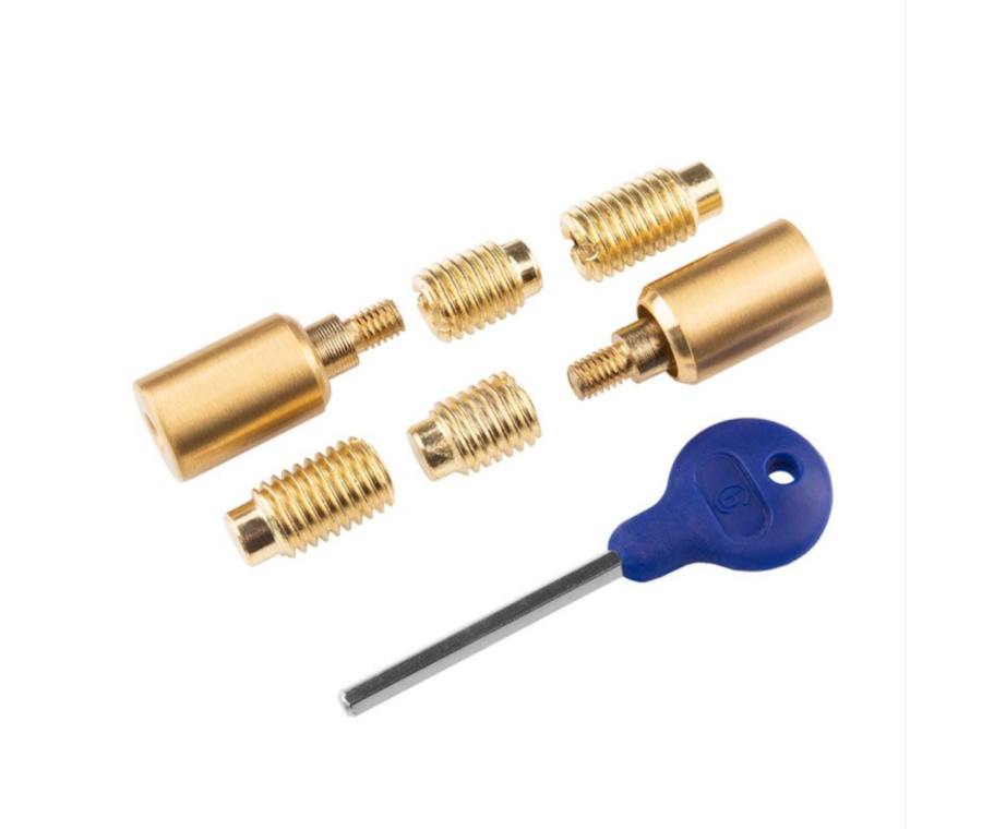 Set Satin Brass Sash Window Stop | WF18SB