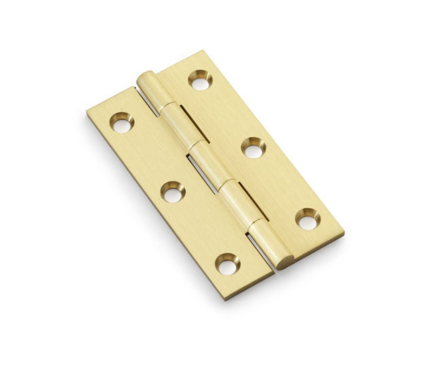 Pair Satin Brass 75mm Cabinet Butt Hinge | AW075-CH-SB