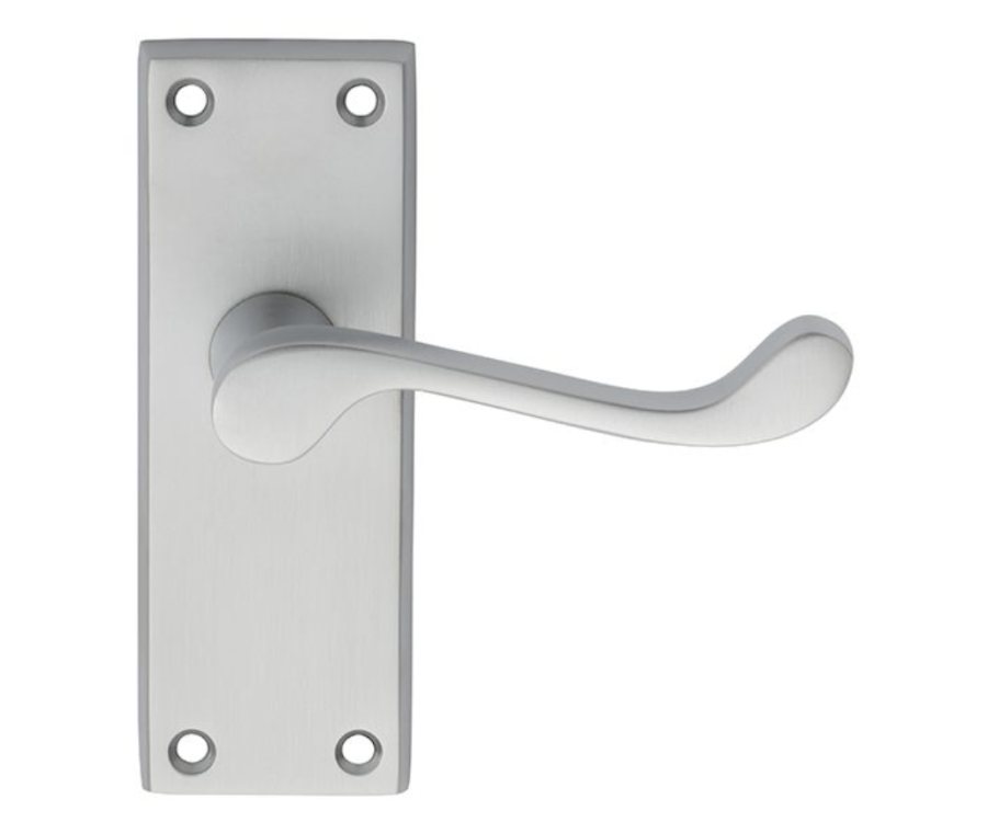 Carlisle Brass Satin Chrome Victorian Scroll Lever On Latch Backplate | DL55SC