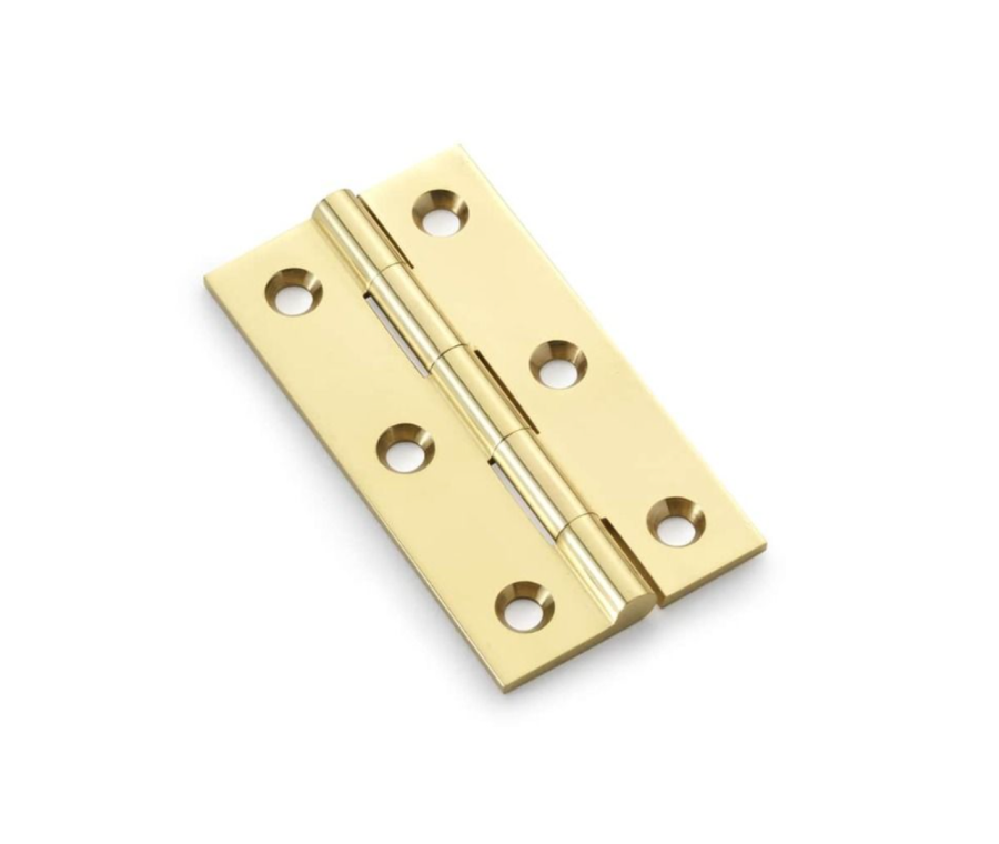 Pair Polished Brass 64mm Cabinet Butt Hinge | AW064-CH-PB